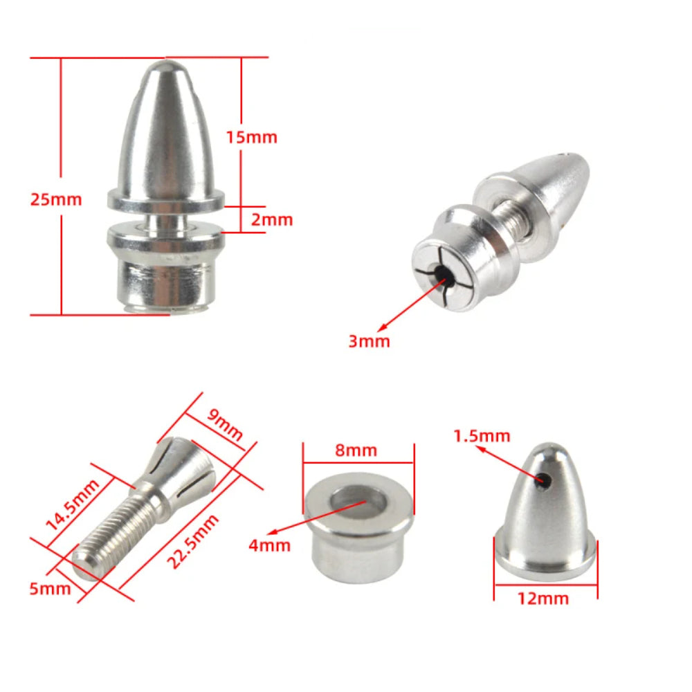 3mm RC Aluminum Bullet Propeller Adapter Holder for Brushless Motor