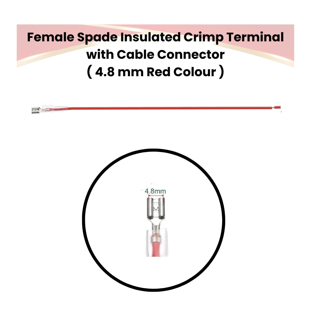 Female Spade Insulated Crimp Terminal with Cable Connector