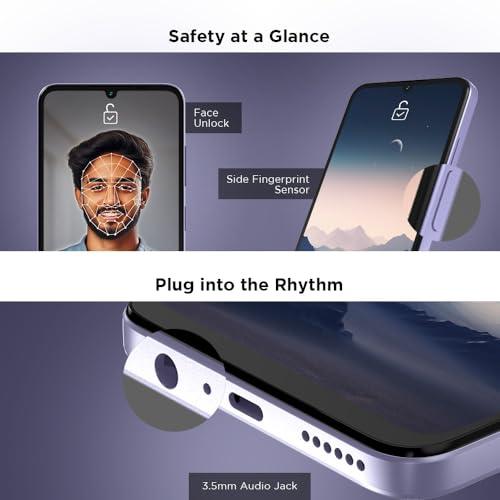 Lava O3 (Glossy Lavender, 4 GB RAM, 64 GB Storage) | Biggest 6.75" HD+ Display | 13MP AI Dual Rear Camera | 5000 mAh Battery | Secure Face Unlock | Fingerprint Reader | Charger & Phone-Cover in Box