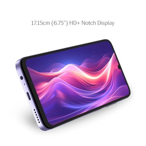 Lava O3 (Glossy Lavender, 4 GB RAM, 64 GB Storage) | Biggest 6.75" HD+ Display | 13MP AI Dual Rear Camera | 5000 mAh Battery | Secure Face Unlock | Fingerprint Reader | Charger & Phone-Cover in Box