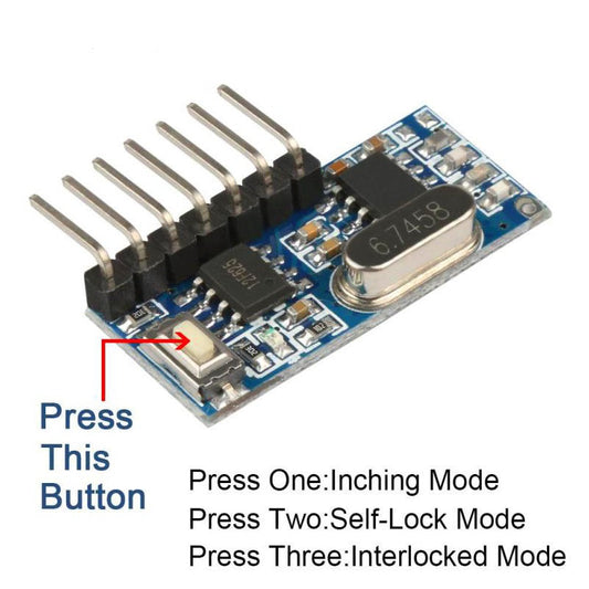 Qiachip 4 Buttons 433MHz Universal 4 CH RF Wireless Remote Control Transmitter Receiver Set