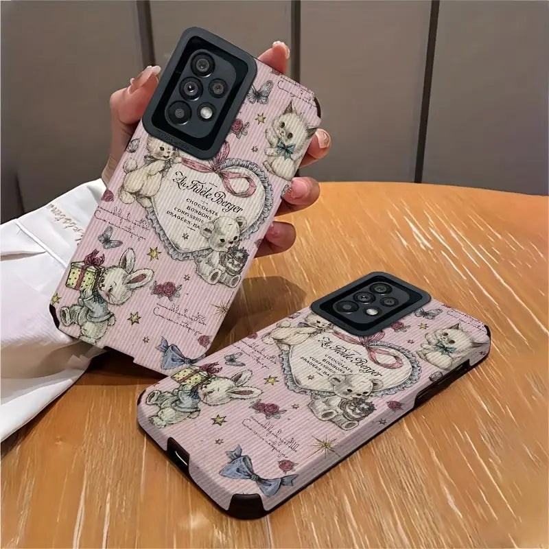 Vintage Cute Rabbit Bow Heart Phone Case - Samsung