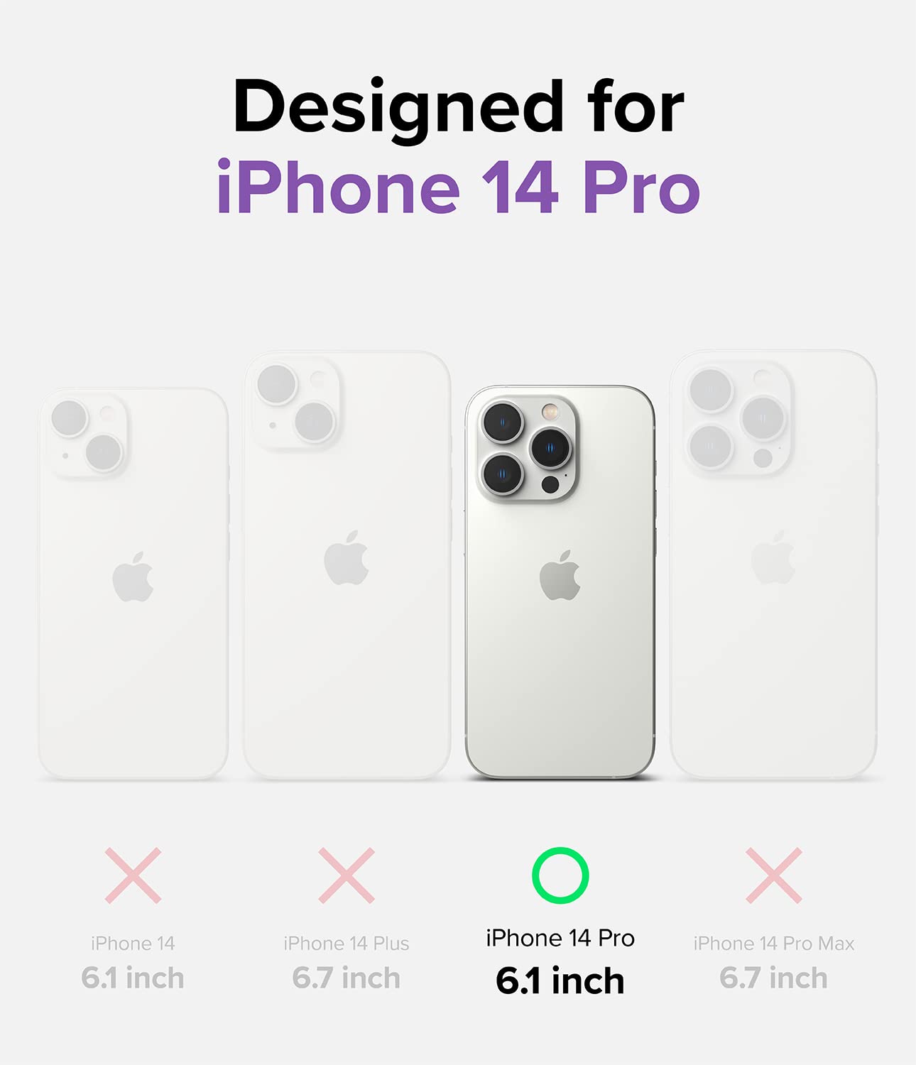 (Refurbished) Apple iPhone 14 Pro Back Cover Case | Fusion Bumper - Clear Black