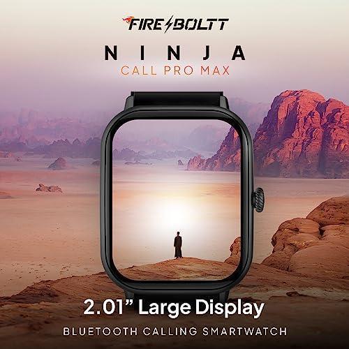 Fire-Boltt Ninja Call Pro Max 2.01” Display Smart Watch, Bluetooth Calling, 120+ Sports Modes, Health Suite, Voice Assistance