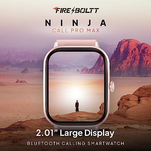 Fire-Boltt Ninja Call Pro Max 2.01” Display Smart Watch, Bluetooth Calling, 120+ Sports Modes, Health Suite, Voice Assistance