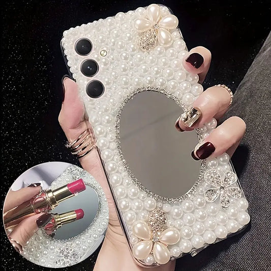 Glamour Glow Pearls Mirror Soft Case - Samsung