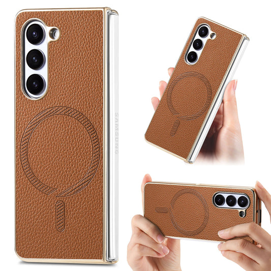Galaxy Z Series Premium Magnetic Leather Case