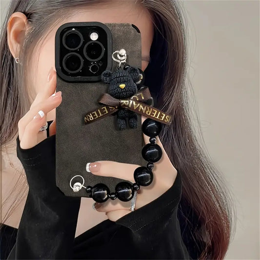 Chic Teddy Charm Bracelet Phone Case