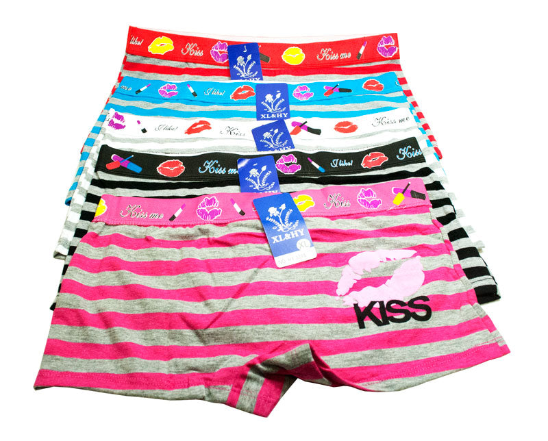 Womens Kiss Boyshorts- Assorted