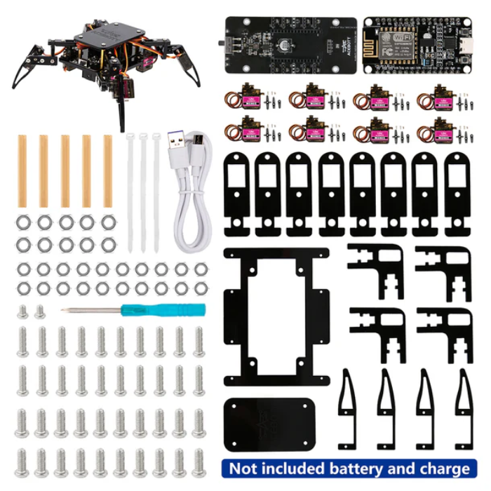 ACEBOTT ESP8266 Quadruped Bionic Spider Robot kit with Arduino IDE/ACECode(Scratch)