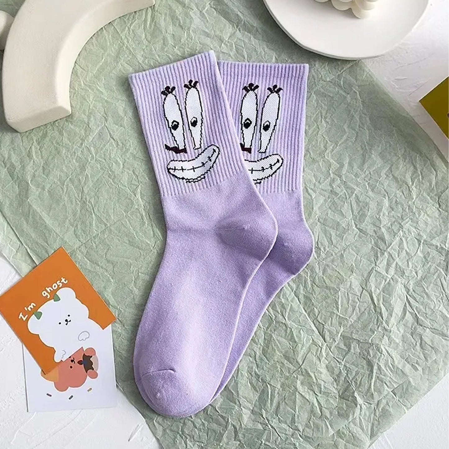 Women & Kids Cartoon Anime Style 100% Cotton Socks - Assorted