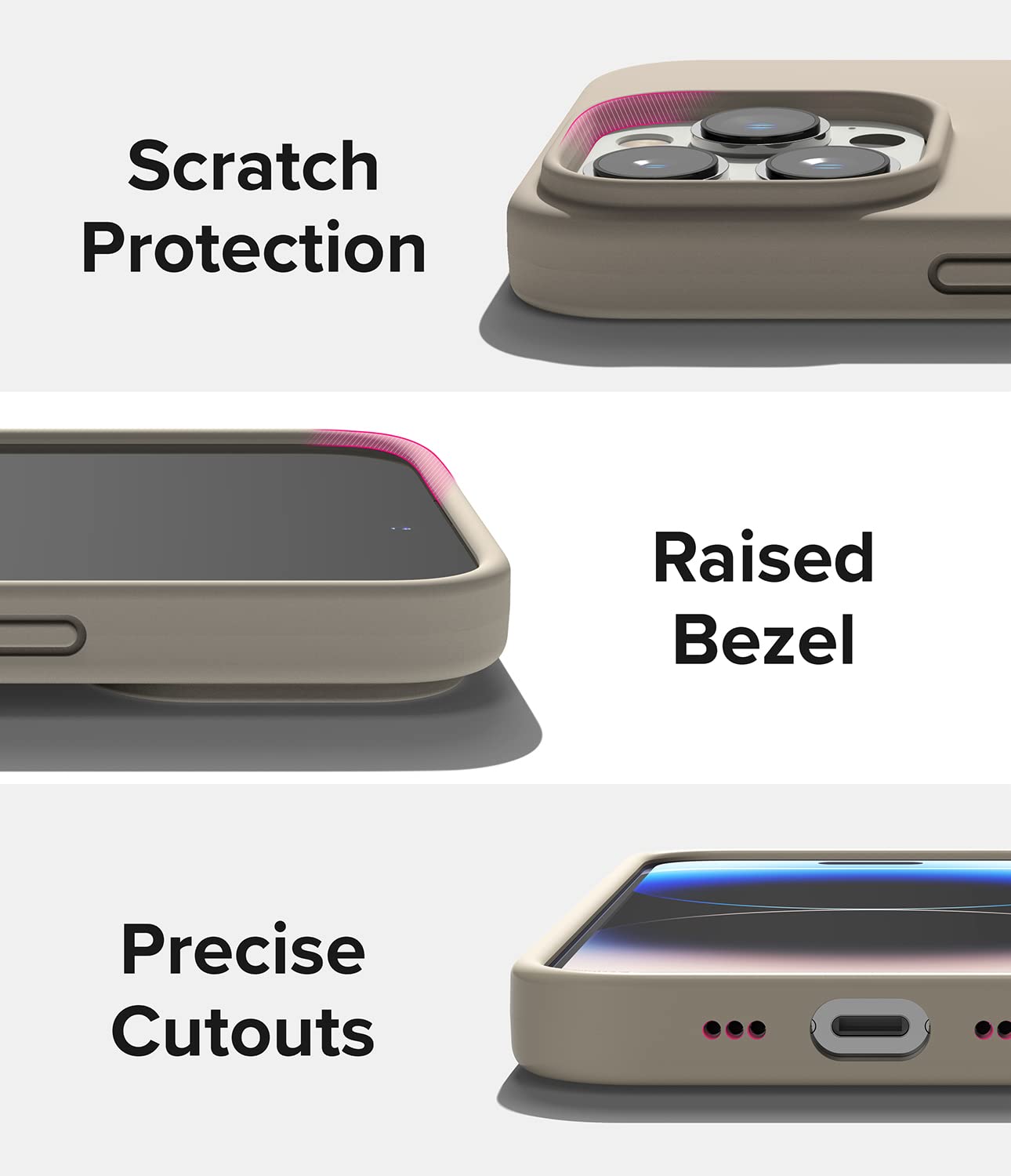 (Refurbished) Apple iPhone 14 Pro Back Cover Case | Silicone - Sand Stone