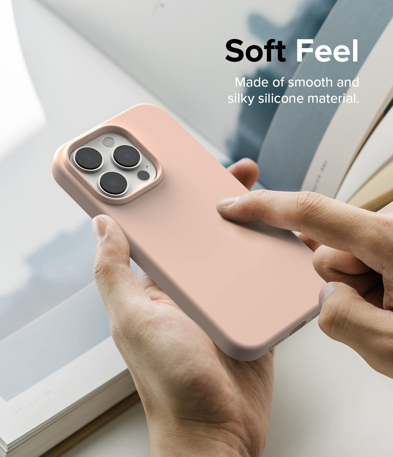 (Refurbished) Apple iPhone 14 Pro Max Back Cover Case | Silicone - Pink Sand