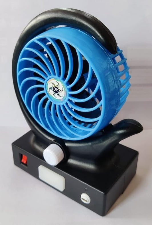 Mini Electric Portable Rechargeable Desktop Battery Fan and USB Charge Cable
