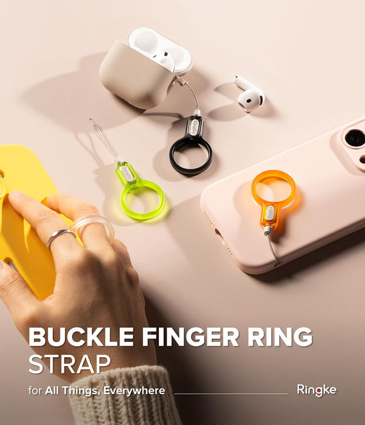 Buckle Finger Ring Strap - Matte Clear