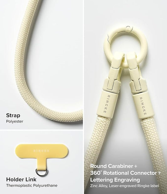 Holder Link Flow Durable Hand U-Type Strap with Patch - Butter Yellow