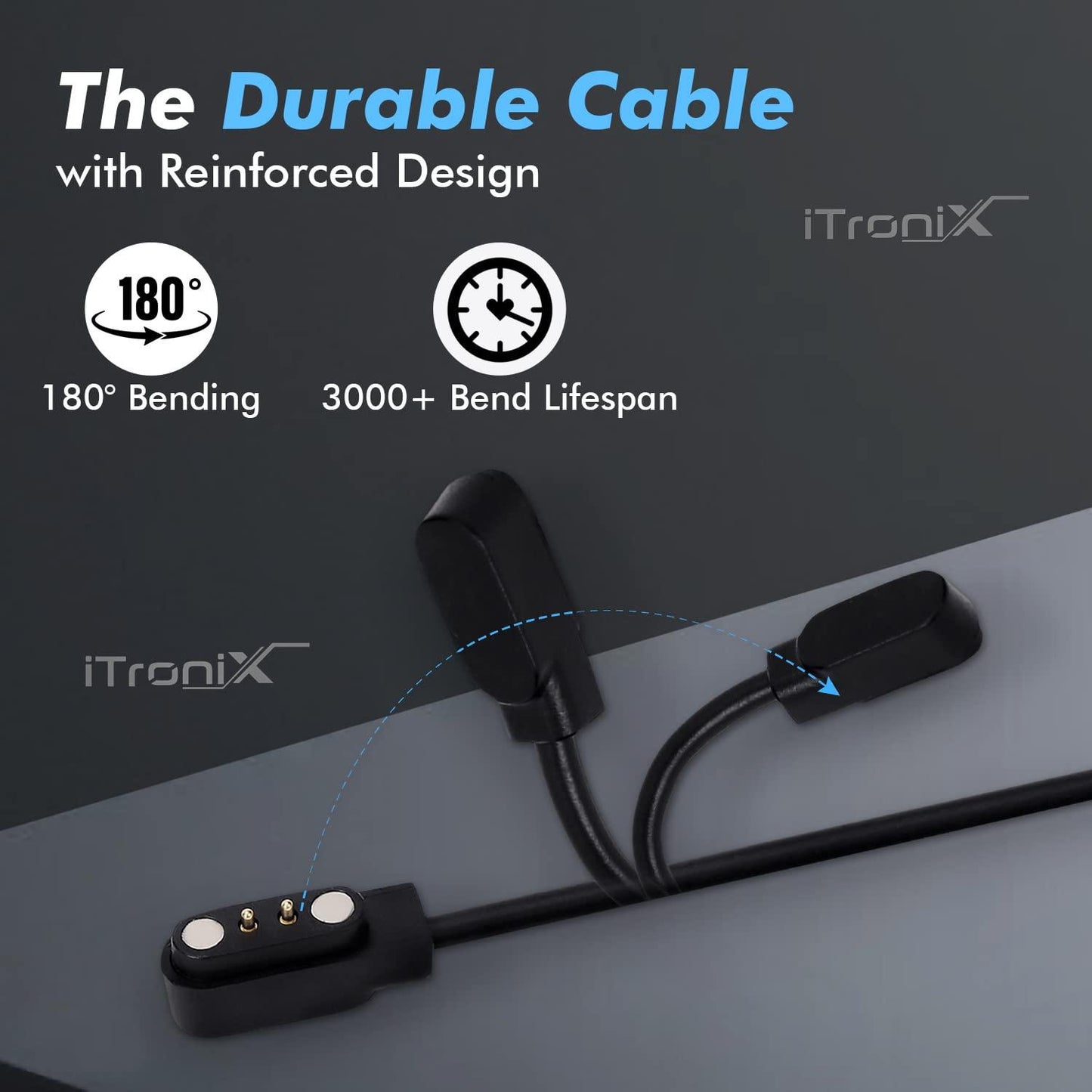 iTronix Noise ColorFit Charger for TWIST/Pulse 2 Max/Pulse Go Buzz/Halo/Halo Plus/Pulse Grand/Quad Call/ColorFit Pro 4/Pro 4 Alpha/ColorFit Pulse/Pulse 3/ColorFit Ultra/Ultra 3/Pulse Buzz smartwatches