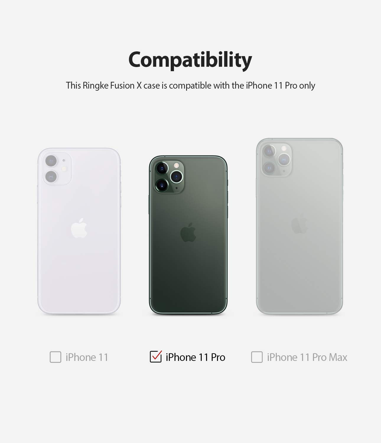(Refurbished) Apple iPhone 11 Pro Back Cover Case | Fusion X - Matte black