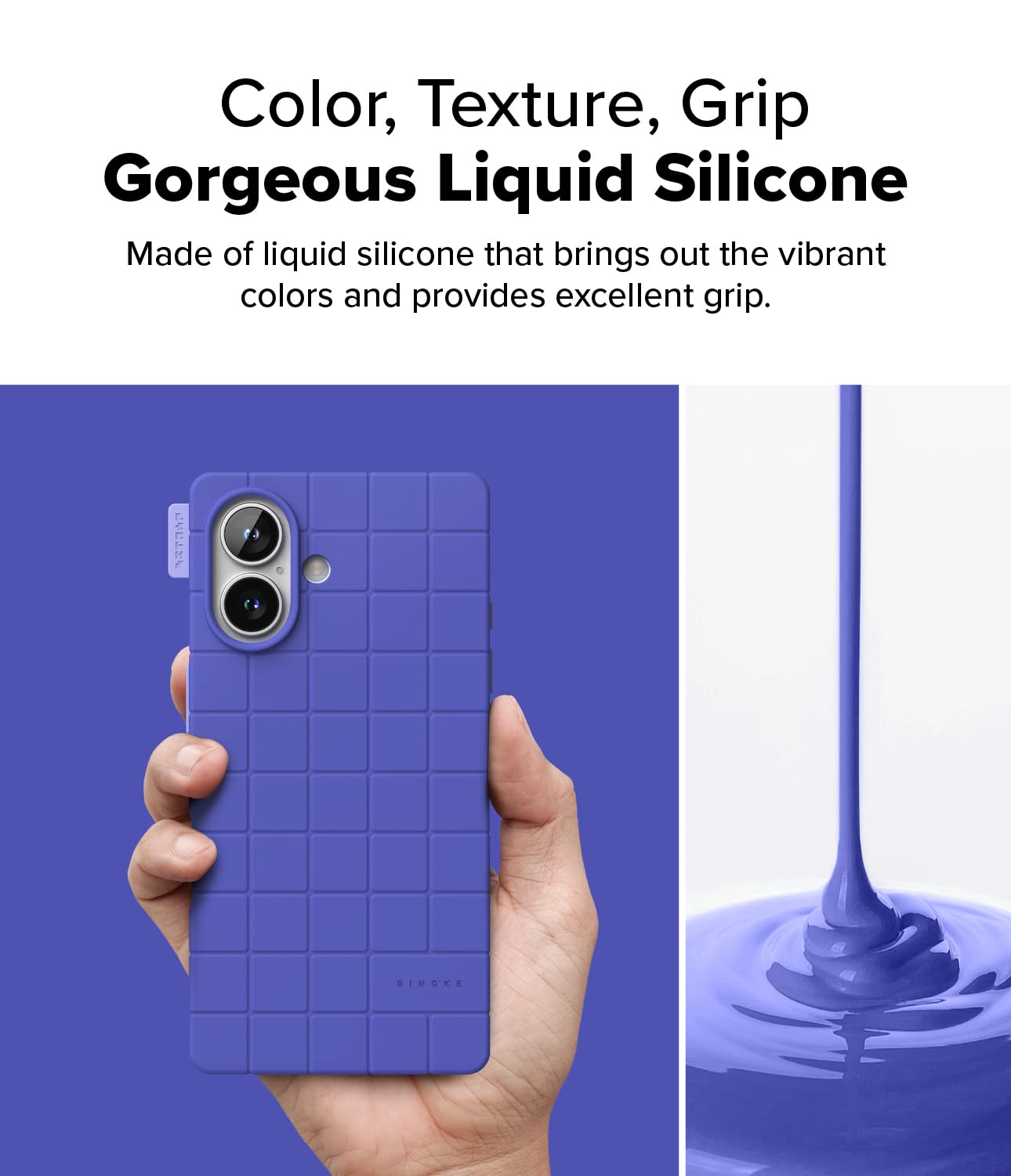 iPhone 16 Back Cover Case | Bitmap Silicone Magnetic - Ultramarine