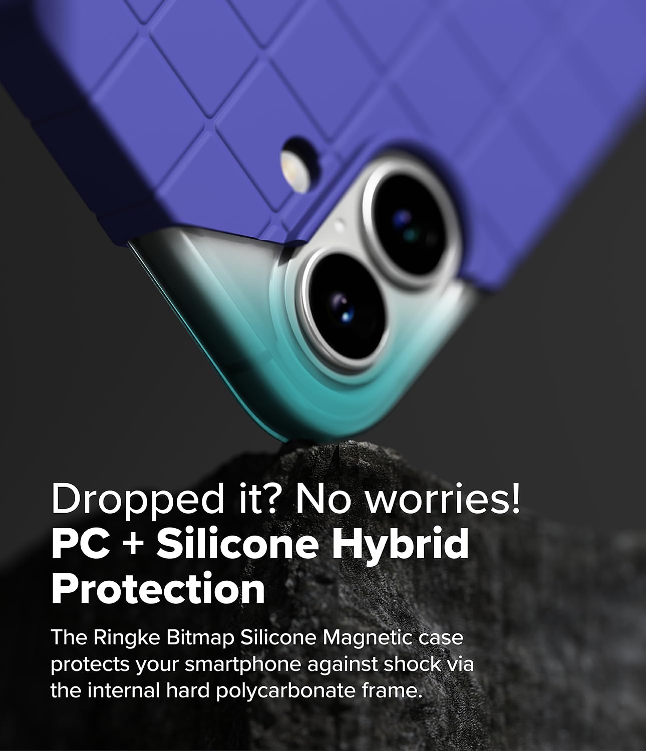 iPhone 16 Back Cover Case | Bitmap Silicone Magnetic - Ultramarine