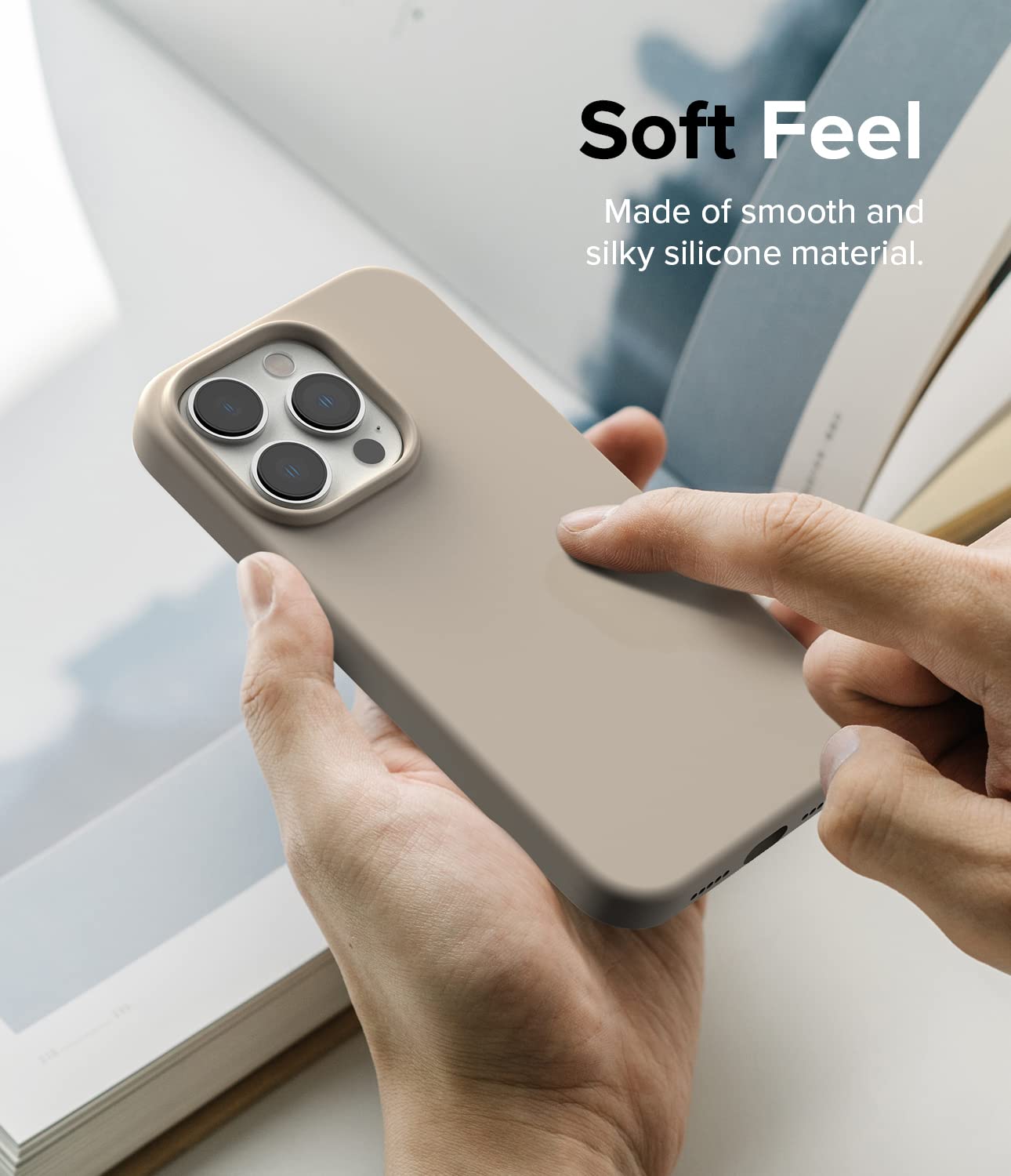 (Refurbished) Apple iPhone 14 Pro Max Back Cover Case | Silicone - Sand Stone