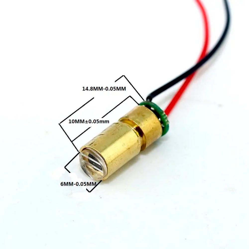 650nm Red Dot 6mm base 3.3V DC Long focal Telephoto Glass lens industrial grade wire 20mm