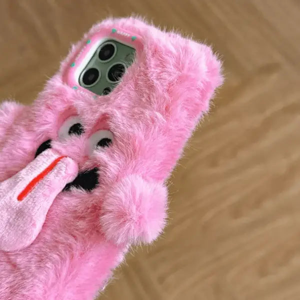 Funny Tongue Sticking Out Plush Case - iPhone
