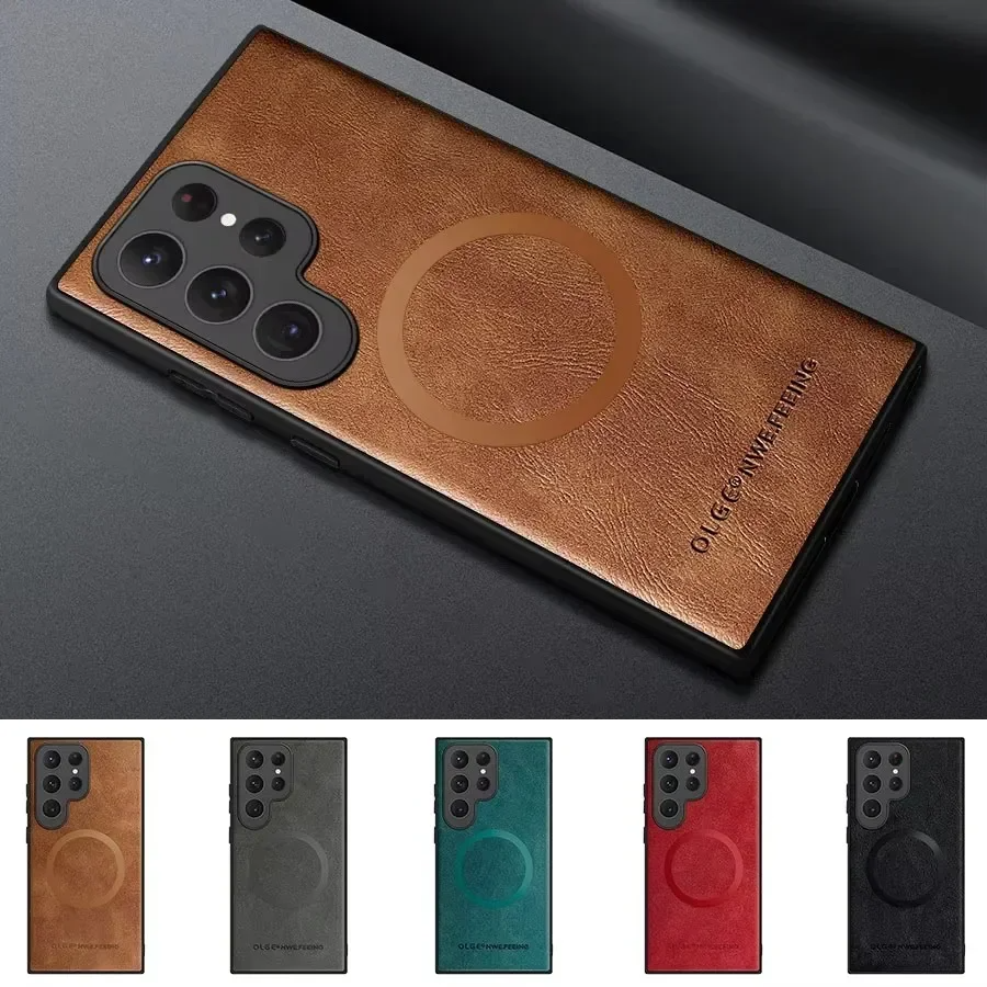 Elite Leather Magnetic Magsafe Case - Samsung
