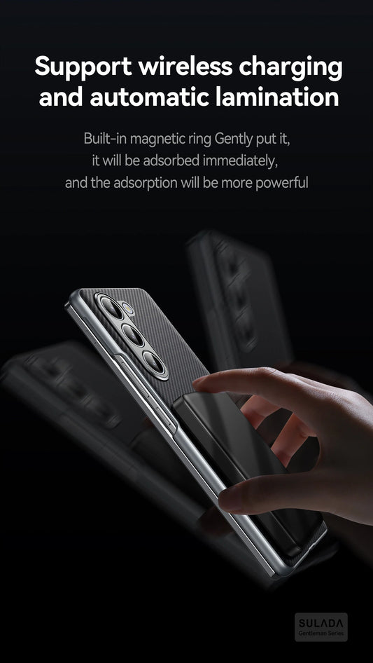 Galaxy Z Fold Series Luxury Carbon Fiber Magnetic Leather Case