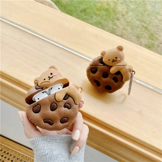 Cute Bear Cookies Design Case for AirPods