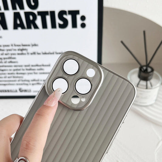 Elegant Lens Bracket Stripes Case - iPhone