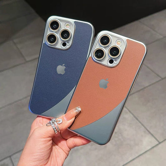 Elegant Light Leather Electroplated Case - iPhone