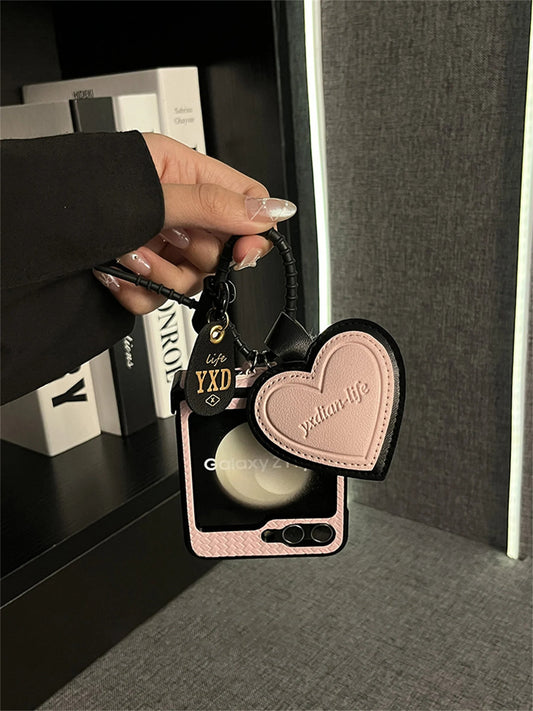 Elegant Pattern Case With Heart Pendant - Samsung