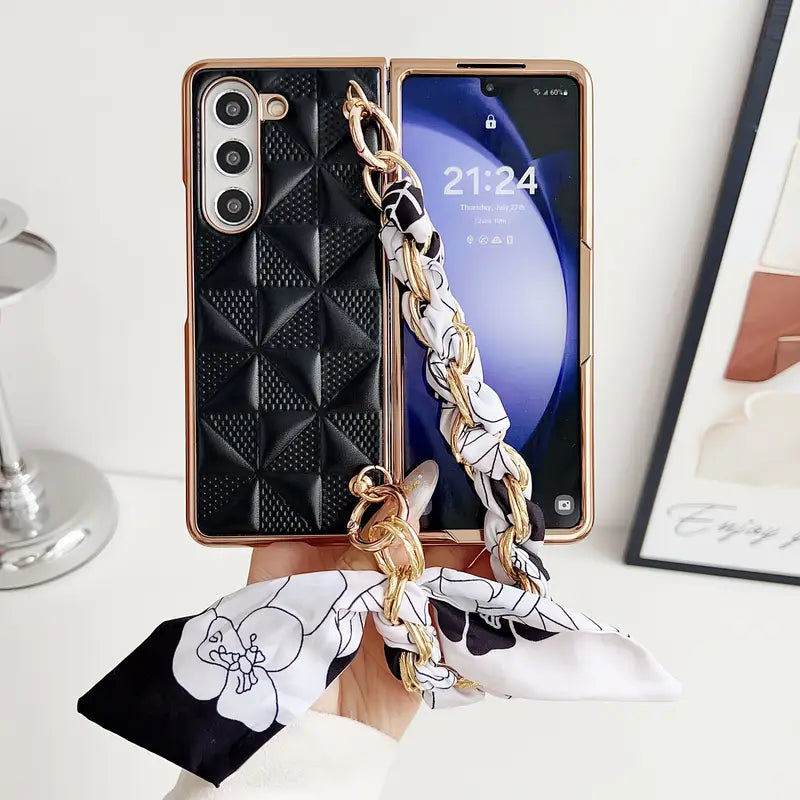 Floral Electroplated Diamond Case - Samsung