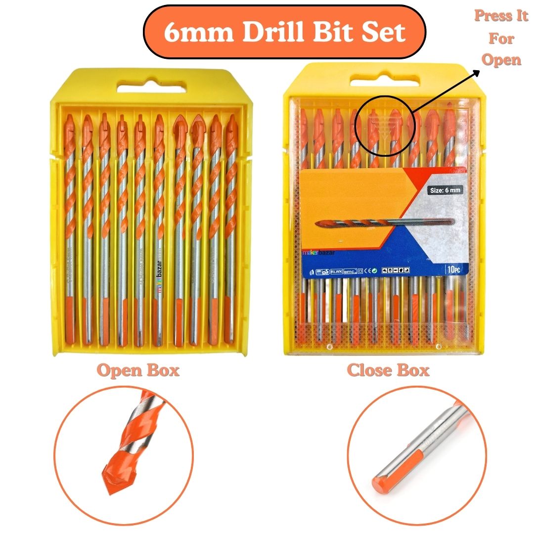 Glass & Tile Arrow-Head Tri-Flat-Handle Tungsten Carbide Drill Bit