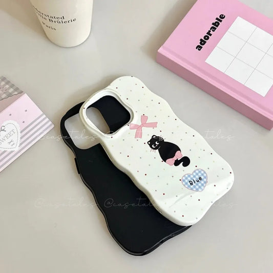 Adorable Black Cat with Pink Bow case - iPhone