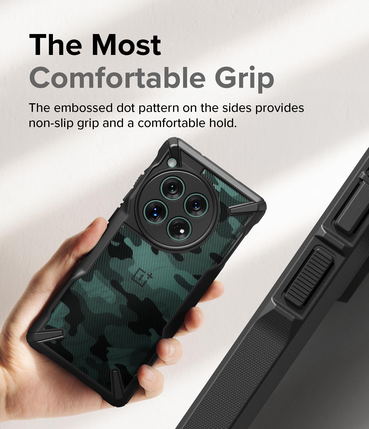 (Refurbished) Ringke OnePlus 12 5G Back Cover Case Fusion-X - Camo Black