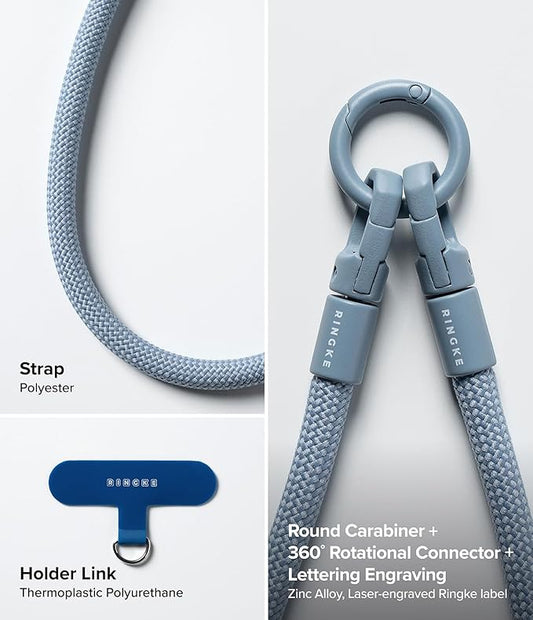 Holder Link Flow Durable Hand U-Type Strap with Patch - Urban Blue