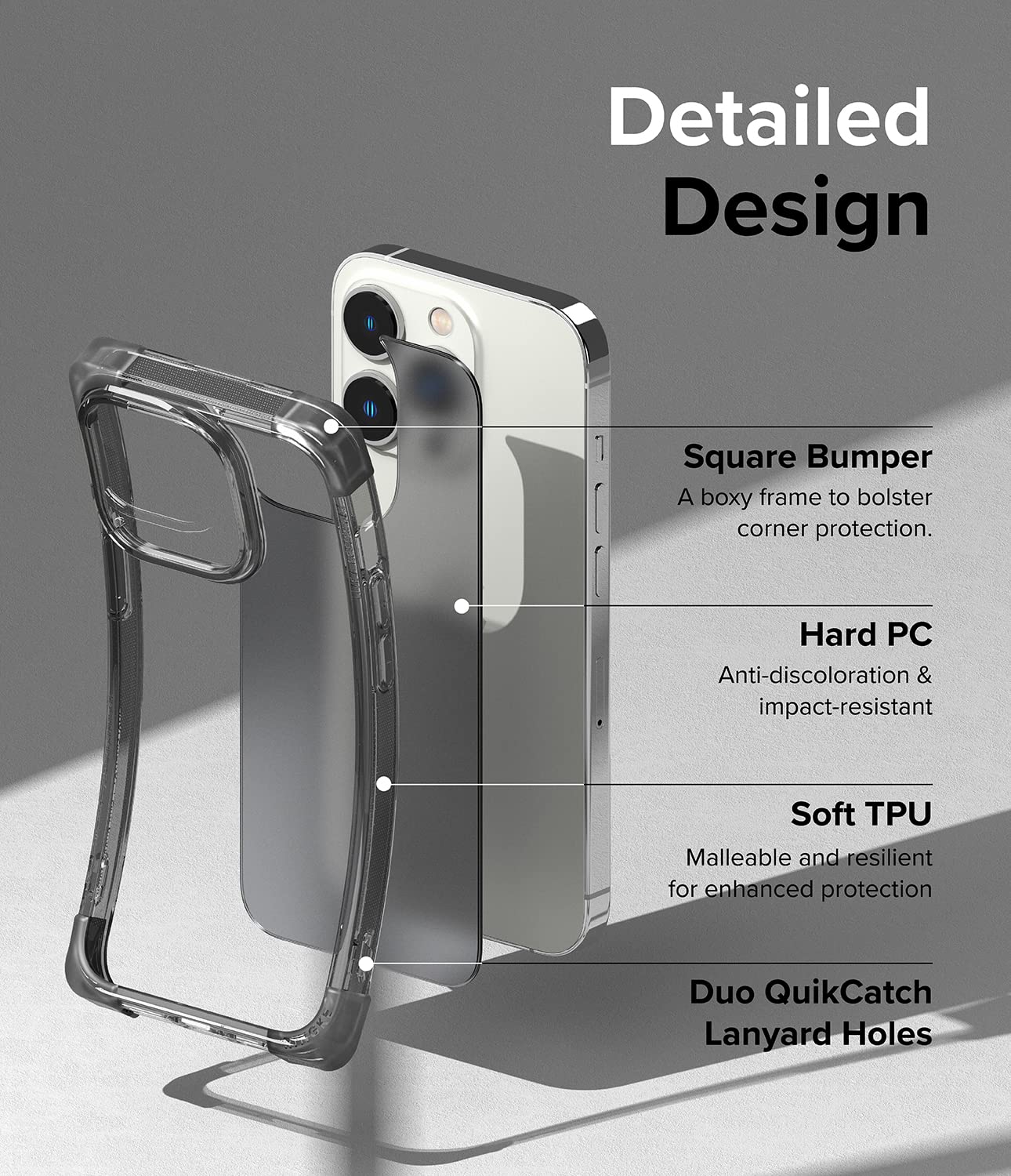 (Refurbished) Apple iPhone 14 Pro Back Cover Case | Fusion Bumper - Clear Black