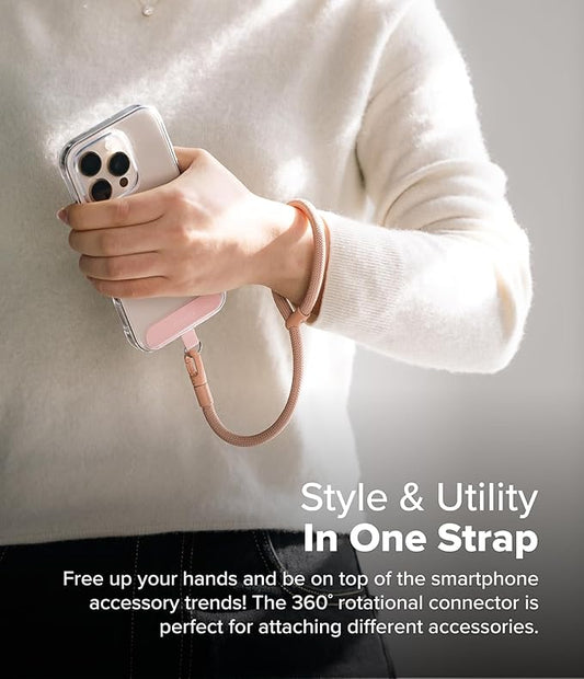 Holder Link Flow Adjustable Hand P-Type Strap with Patch - Orange Pink