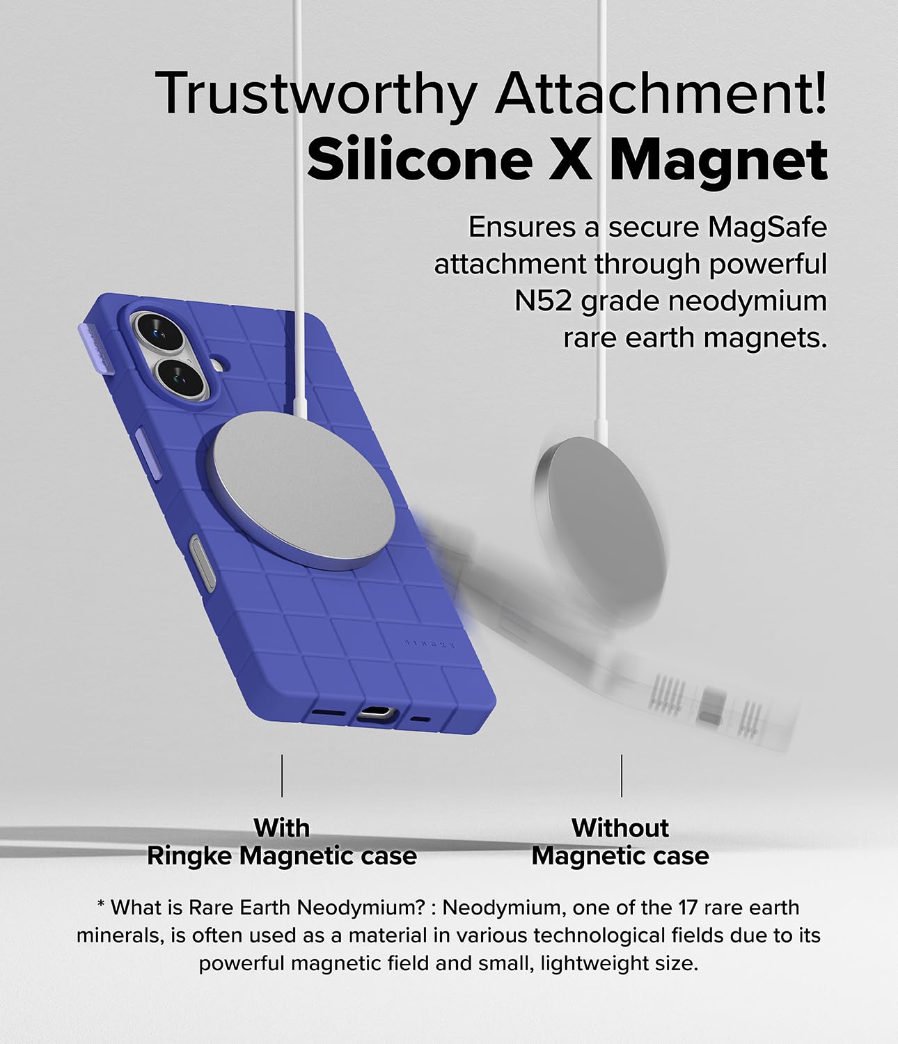 iPhone 16 Back Cover Case | Bitmap Silicone Magnetic - Ultramarine