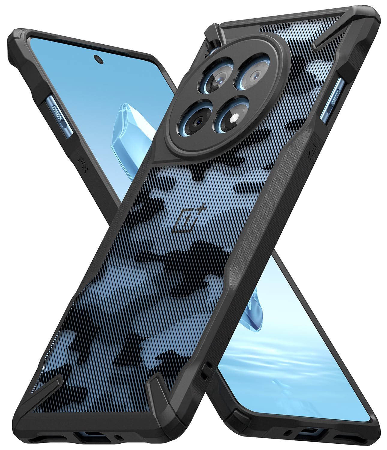 (Refurbished) Ringke OnePlus 12R 5G Back Cover Case Fusion-X- Camo Black
