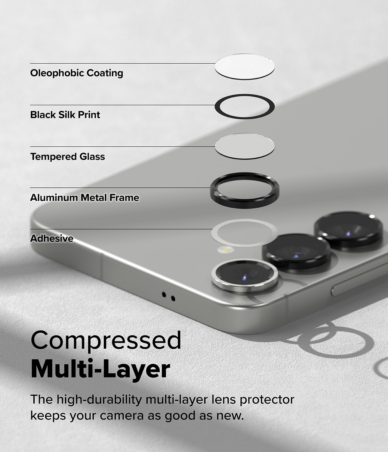 Samsung Galaxy S25 Plus Camera Lens Frame Glass - Black