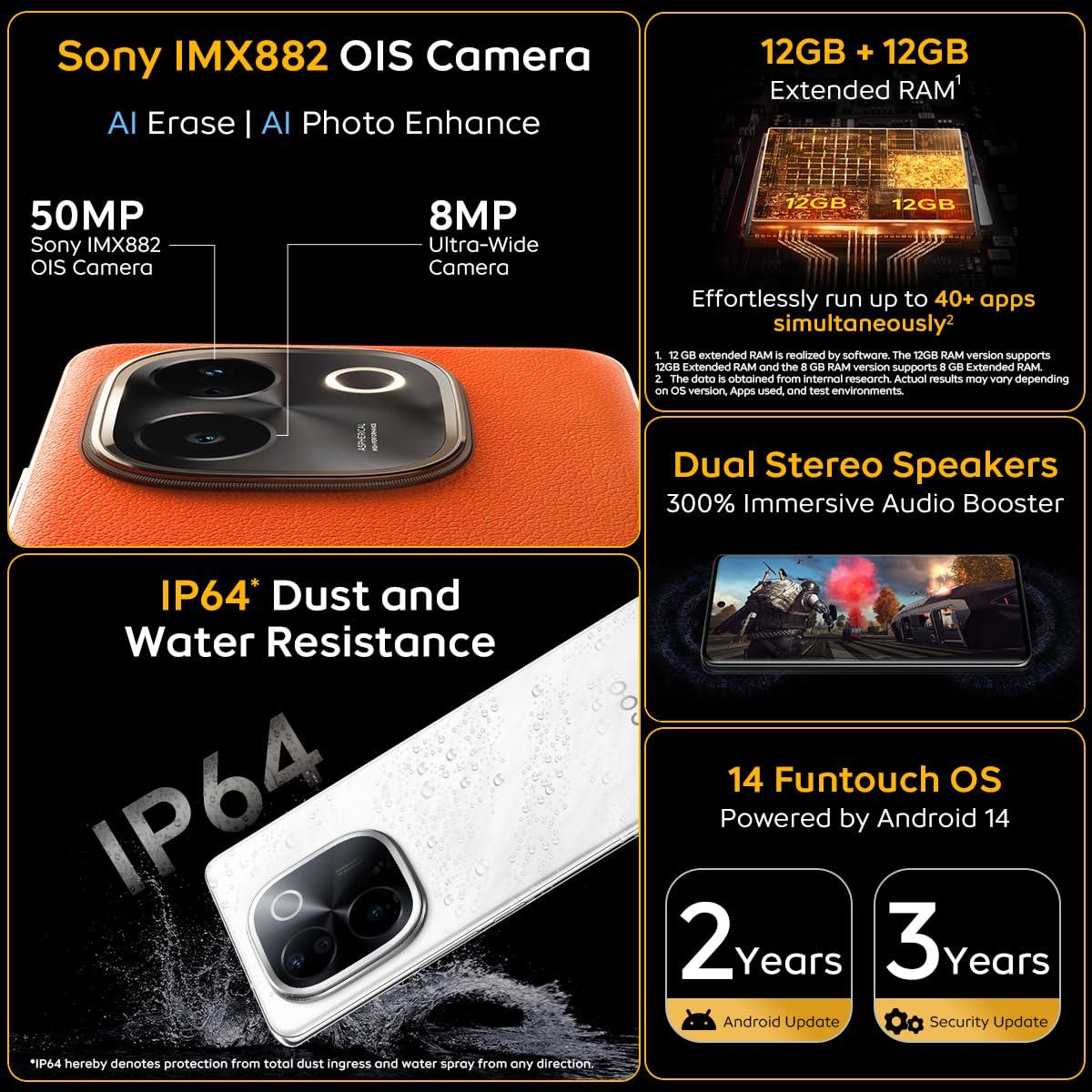 iQOO Z9s Pro 5G (Flamboyant Orange, 8GB RAM, 256GB Storage) Refurbished