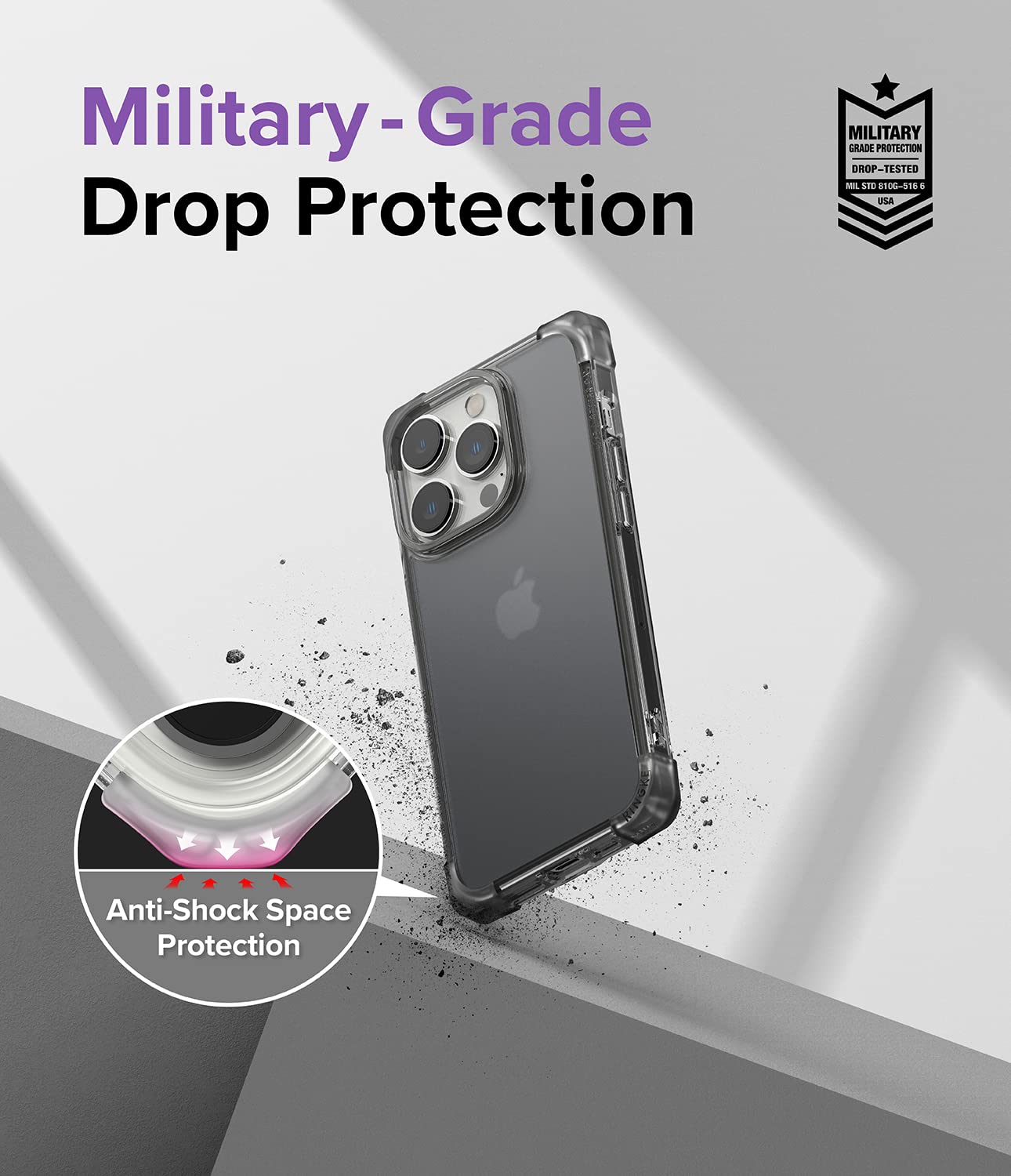 (Refurbished) Apple iPhone 14 Pro Back Cover Case | Fusion Bumper - Clear Black