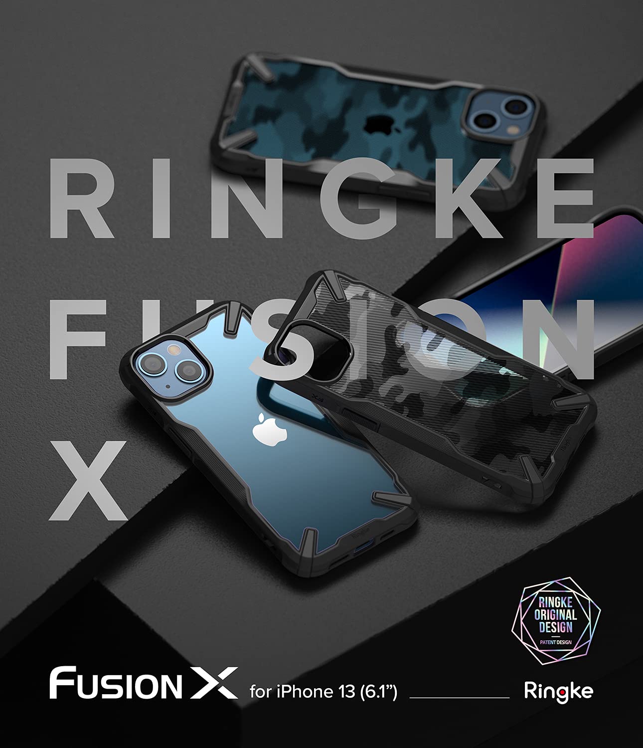 (Refurbished) Apple iPhone 13 Fusion X Design Camo Black