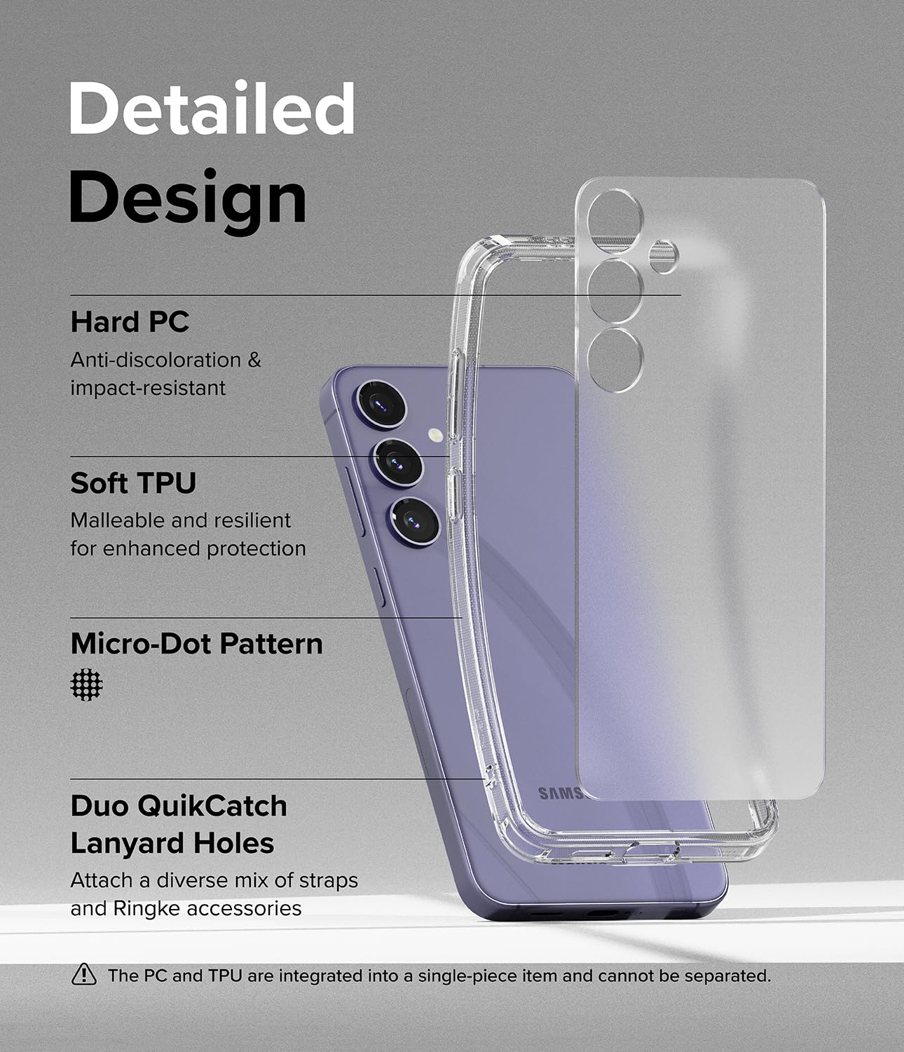 (Refurbished) Ringke Samsung Galaxy S24 Plus Back Cover Case Fusion Matte - Matte Clear