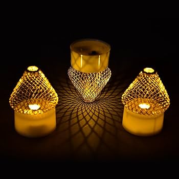 Lamp shape metal Flameless and Smokeless Decorative Candles Acrylic Led
