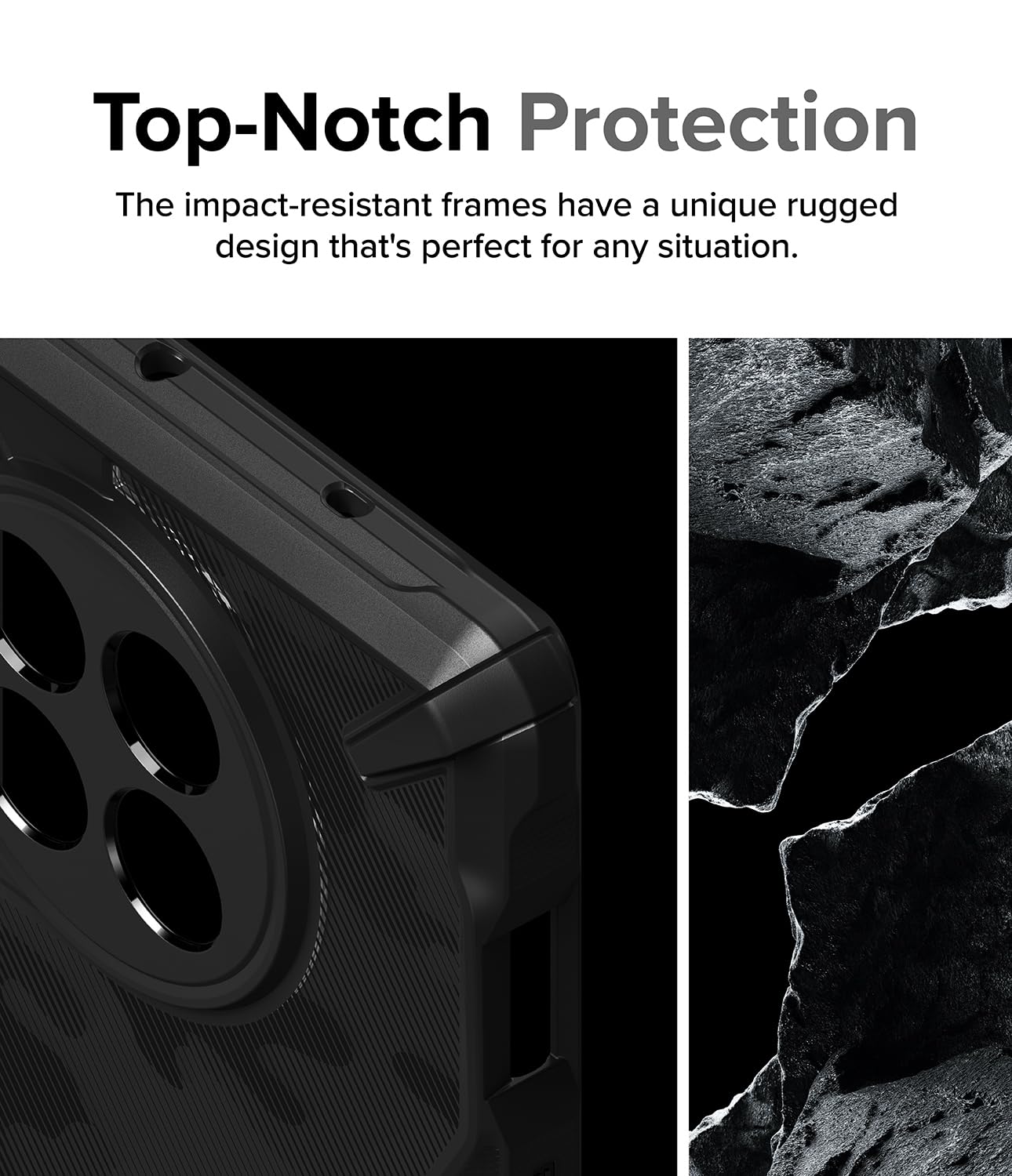 (Refurbished) Ringke OnePlus 12R 5G Back Cover Case Fusion-X- Camo Black