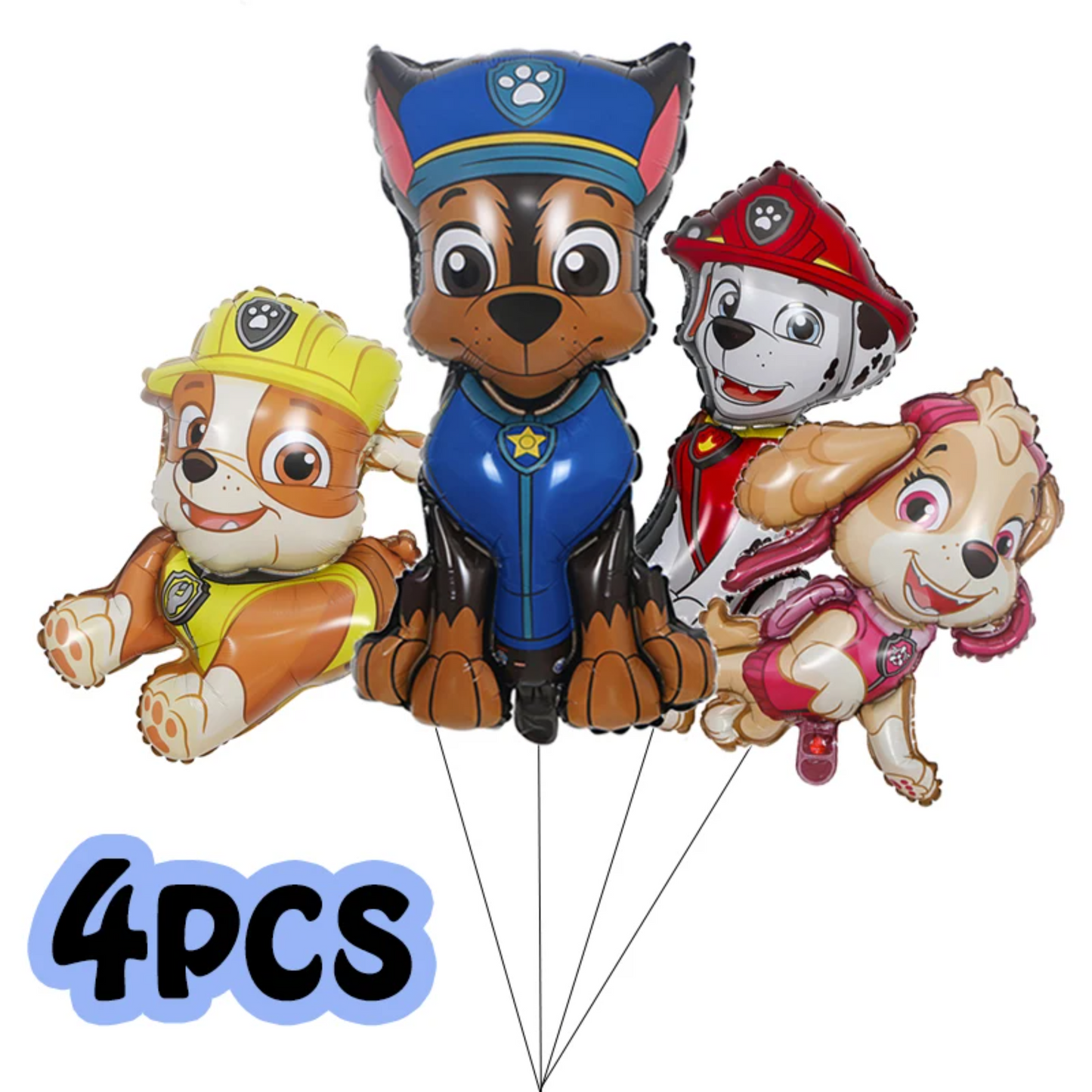 2808TA 4pcs Paw Patrol Themed Balloon Party Decoration Supplies Rescue Dog Chase Rubble Aluminum Foil Balloon Childrens Birthday Gift